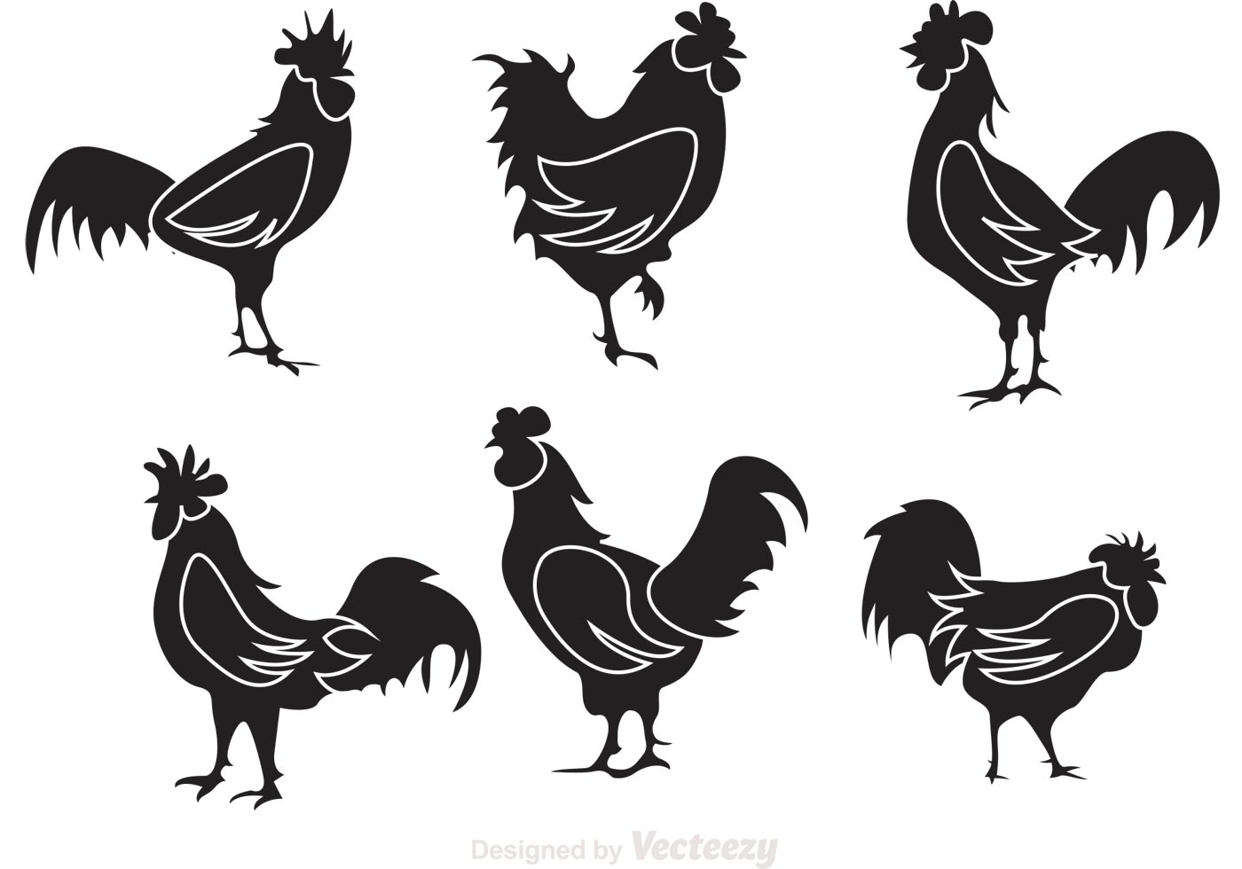 Download Black Rooster Silhouette Vectors - Download Free Vectors ...