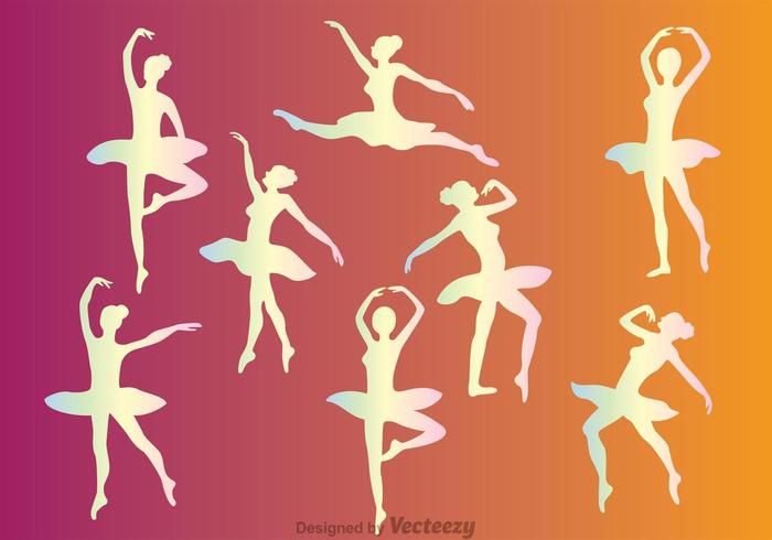 Pastel Ballet Female Dancer Vectors 