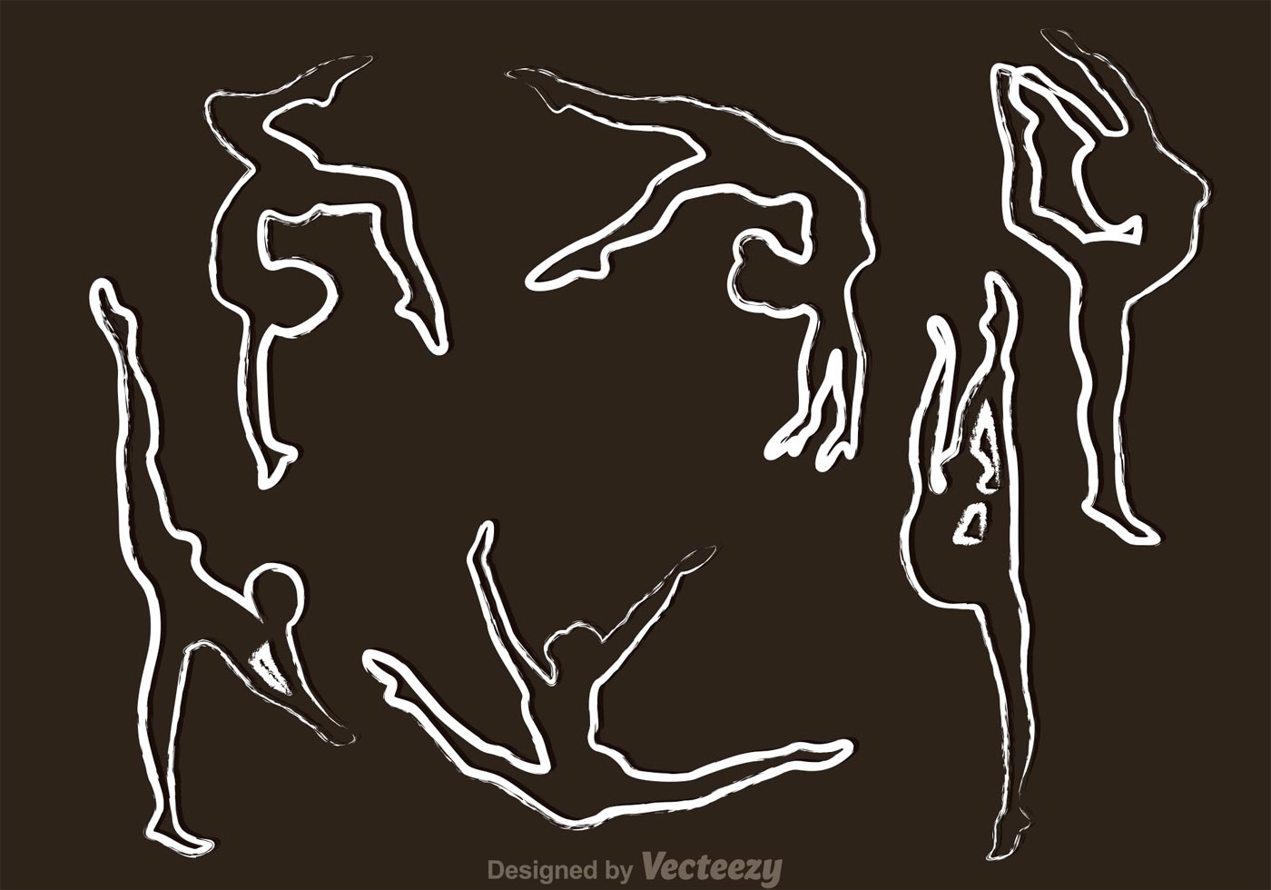 White Gymnastic Outline Icons - Download Free Vectors ...