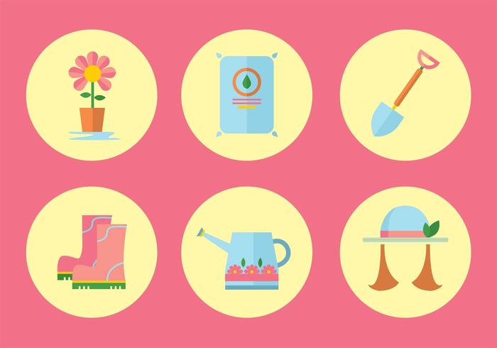 Jardinería Vector Icon Set