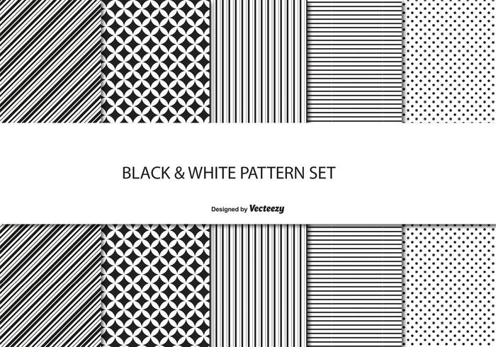 Black and White Pattern Set vector