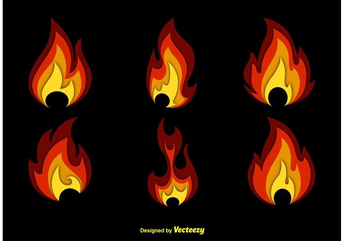 Conjunto de iconos de fuego vector