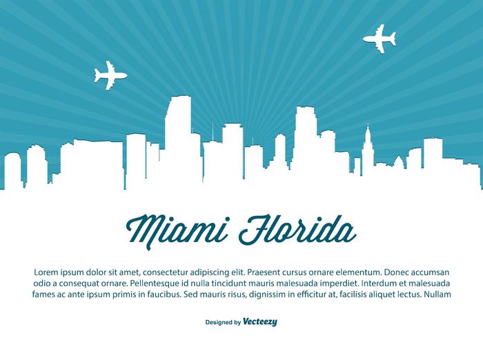 Miami Skyline Illustration  vector