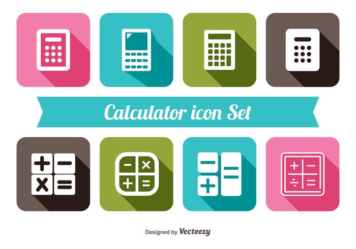 Trendy Calculator Icon Set Trendy Calculator Icon Set