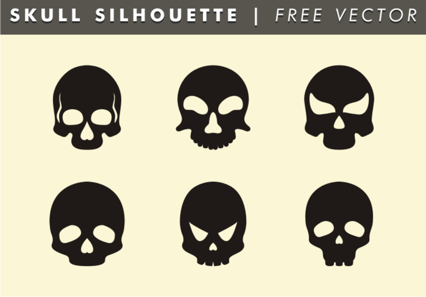 Skull Silhouette Free Vector.