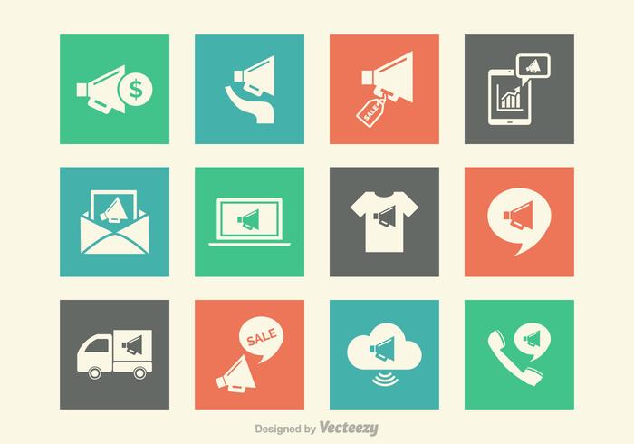 Free Retro Megaphone Vector Icons Free Retro Megaphone Vector Icons