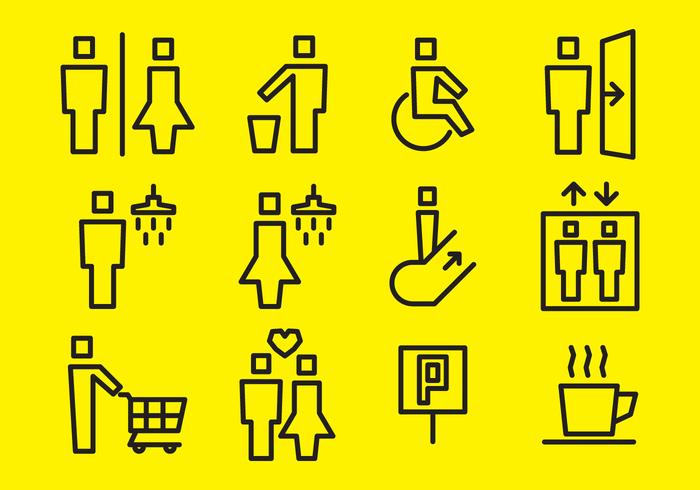 Square Stick Figure Vector Signs