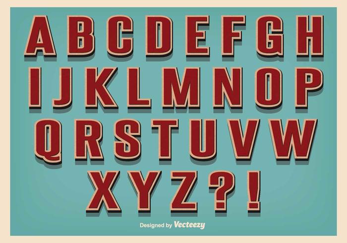 Vintage Retro Style Alphabet vector