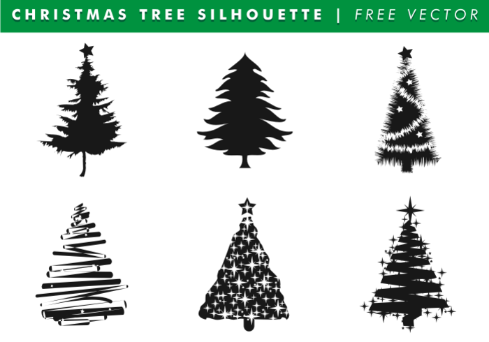 Christmas Tree Silhouettes Free Vector