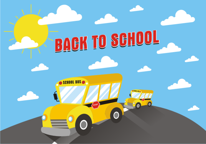 School Bus Background Free Vector