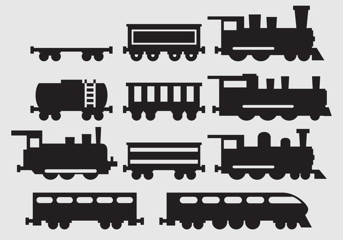 Vectores de la silueta del tren