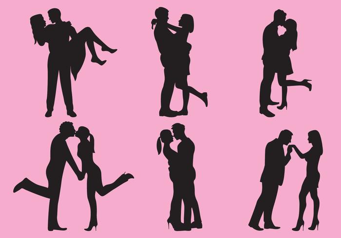 Woman And Man Love Silhouettes vector