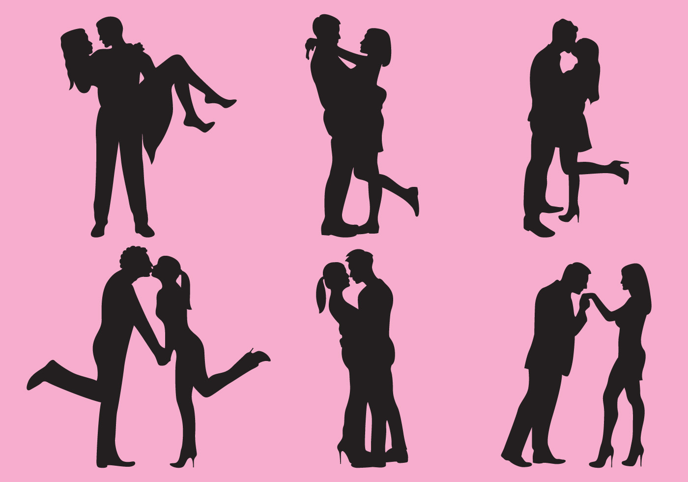 Download Woman And Man Love Silhouettes - Download Free Vectors ...