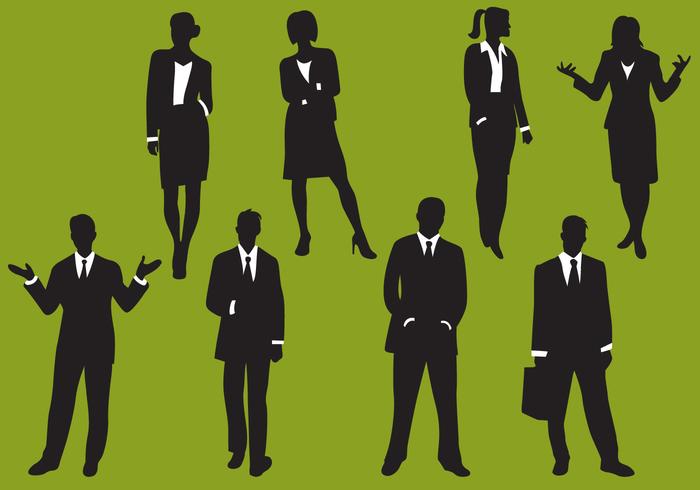 Woman And Man Business Silhouettes vector