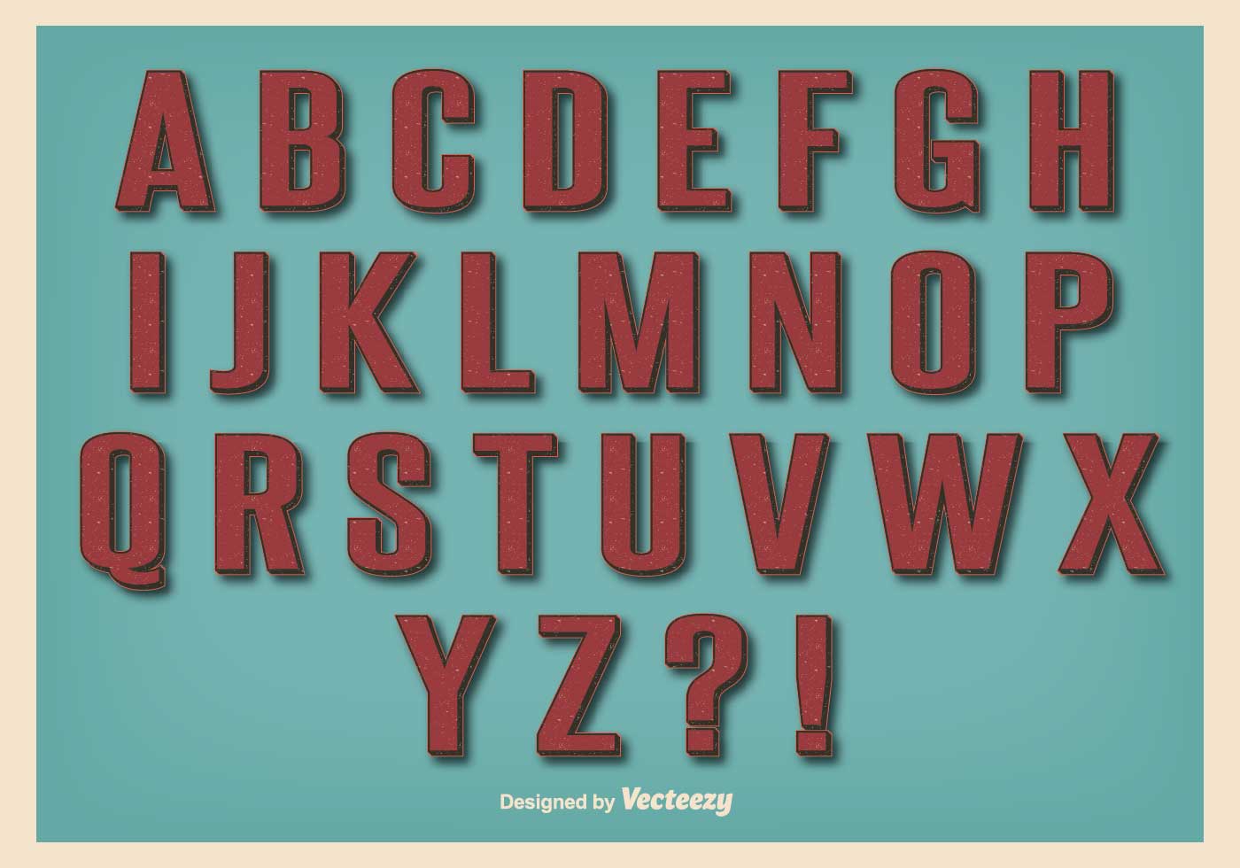 Retro Vintage Style Alphabet Set 93120 Vector Art at Vecteezy