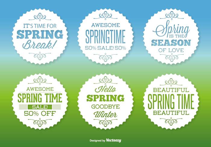 Assorted Spring Label Set vector