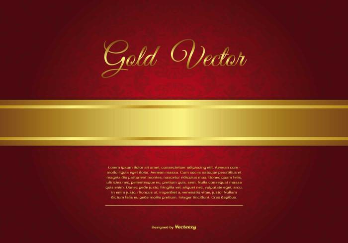 Oro elegante y ilustración de fondo rojo vector