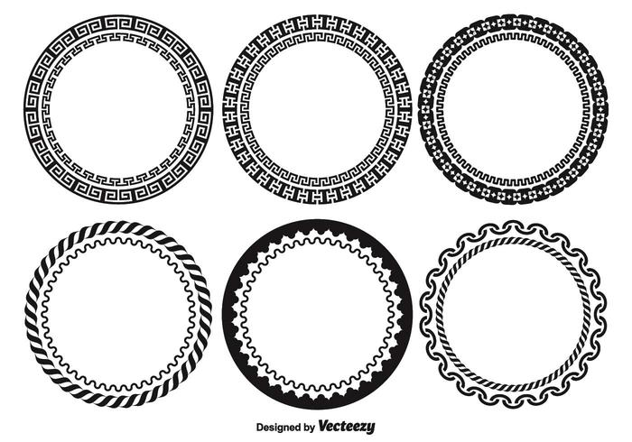 Decorative Round Frame Set vector