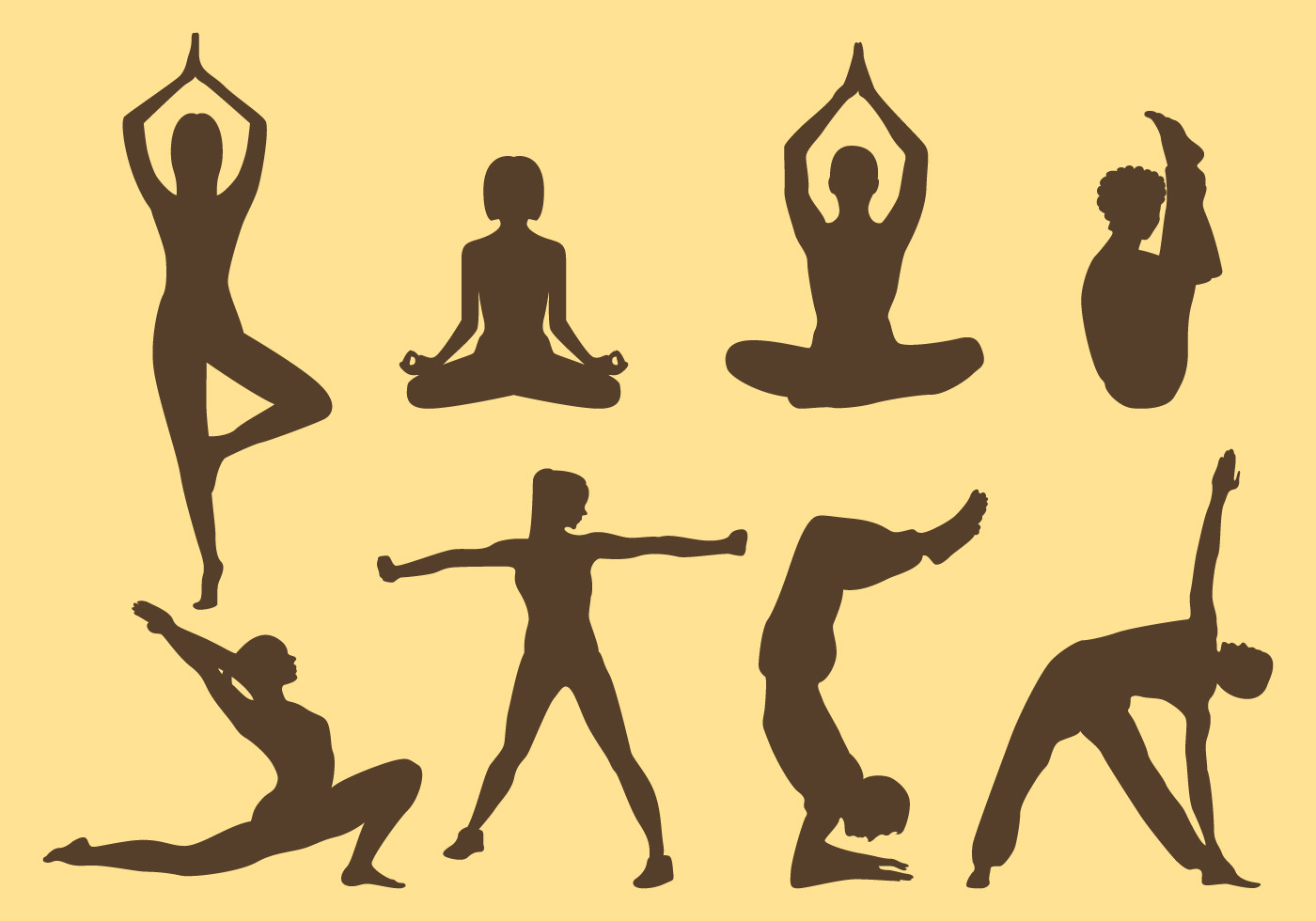 Download Woman And Man Yoga Silhouettes - Download Free Vector Art ...
