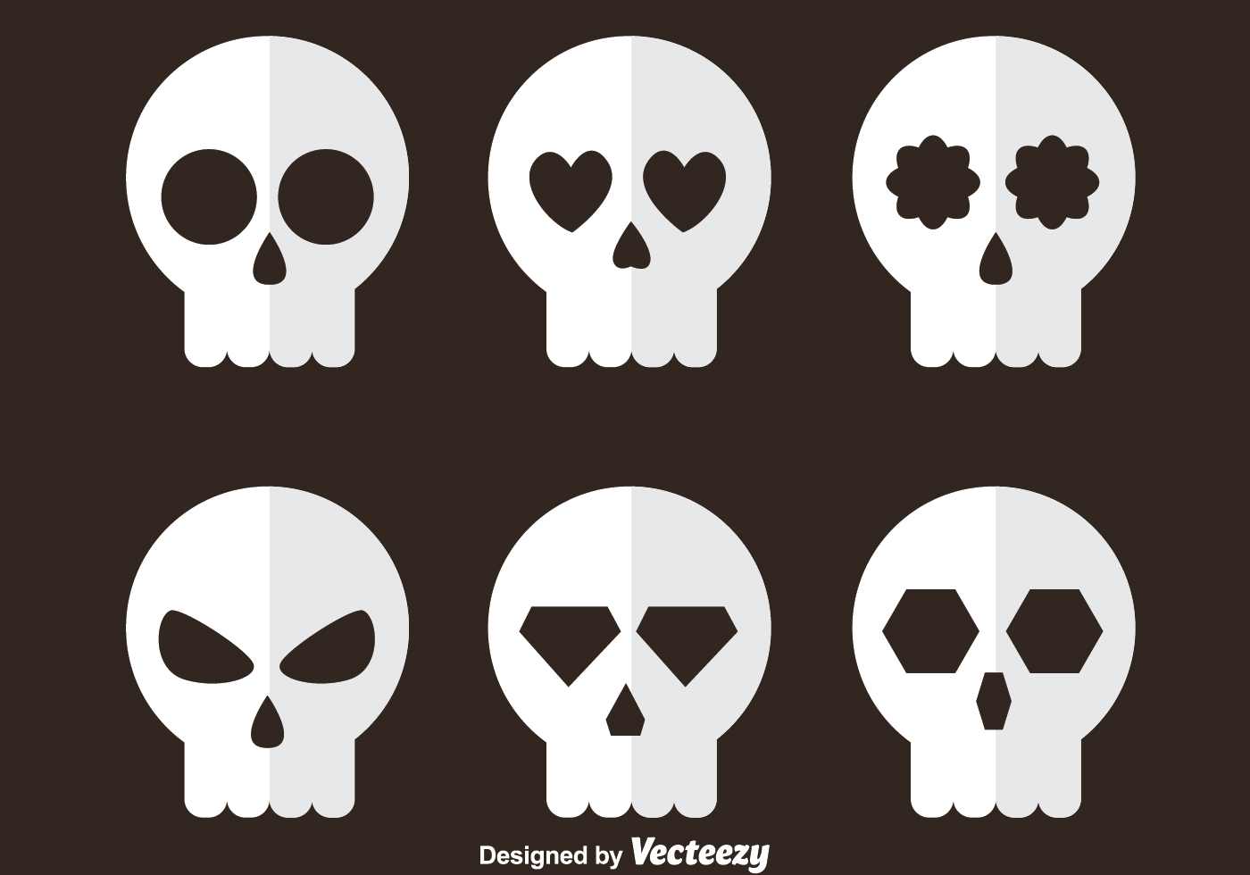 Download White Skull Flat Icons - Download Free Vectors, Clipart ...