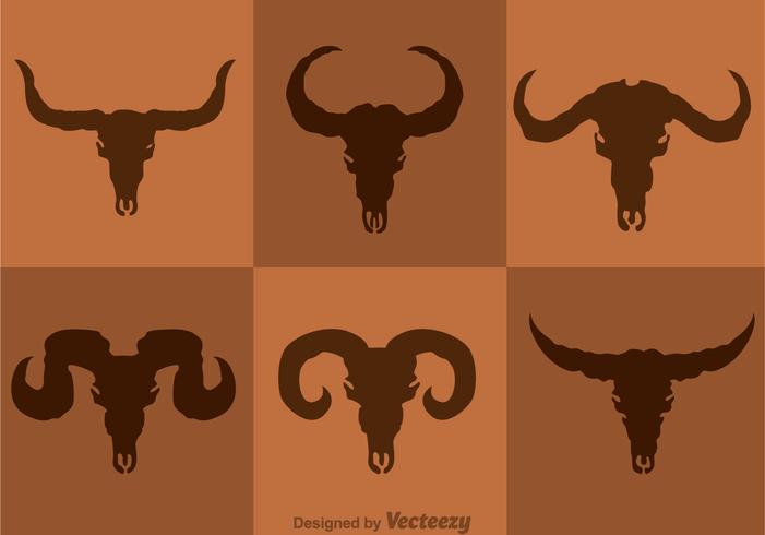 Iconos del cráneo de los ciervos del vector