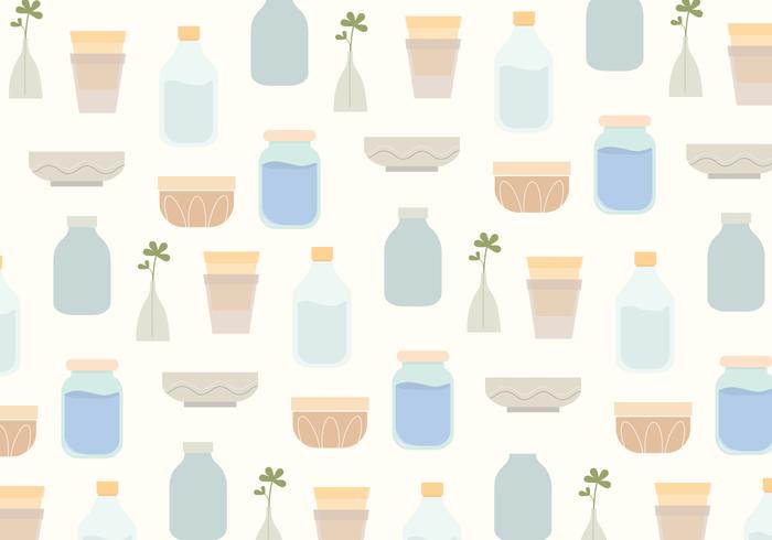 Vector Household Objects Pattern Background