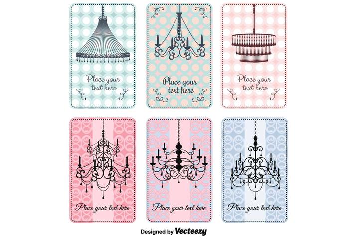 Vintage Crystal Chandelier Vectors