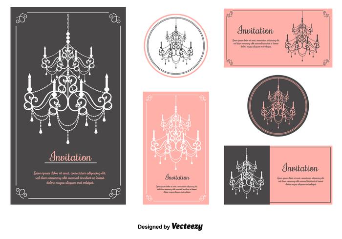 Vintage Crystal Chandelier Vectors