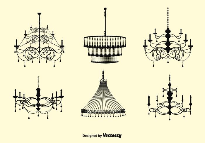 Free Vector Crystal Chandelier Set