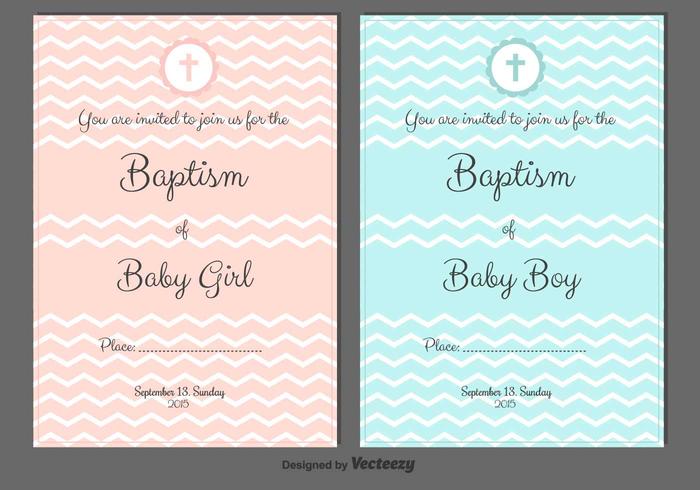 Baptism Vector Invitations