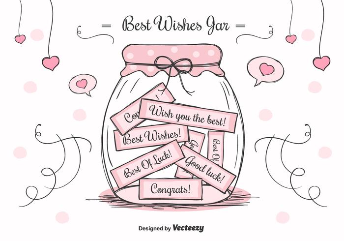 Best Wishes Mason Jar vector