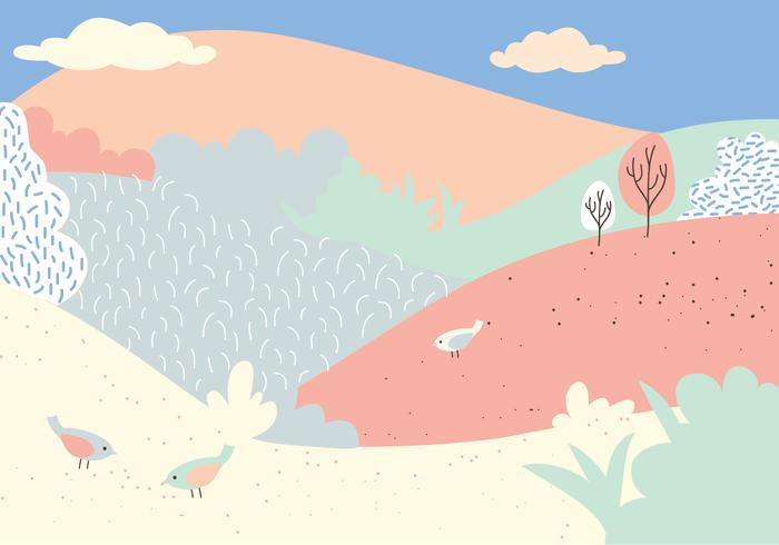 Ilustración vectorial de paisaje vector