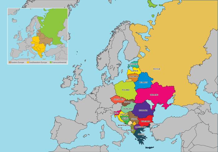 Vector de mapa de Europa oriental