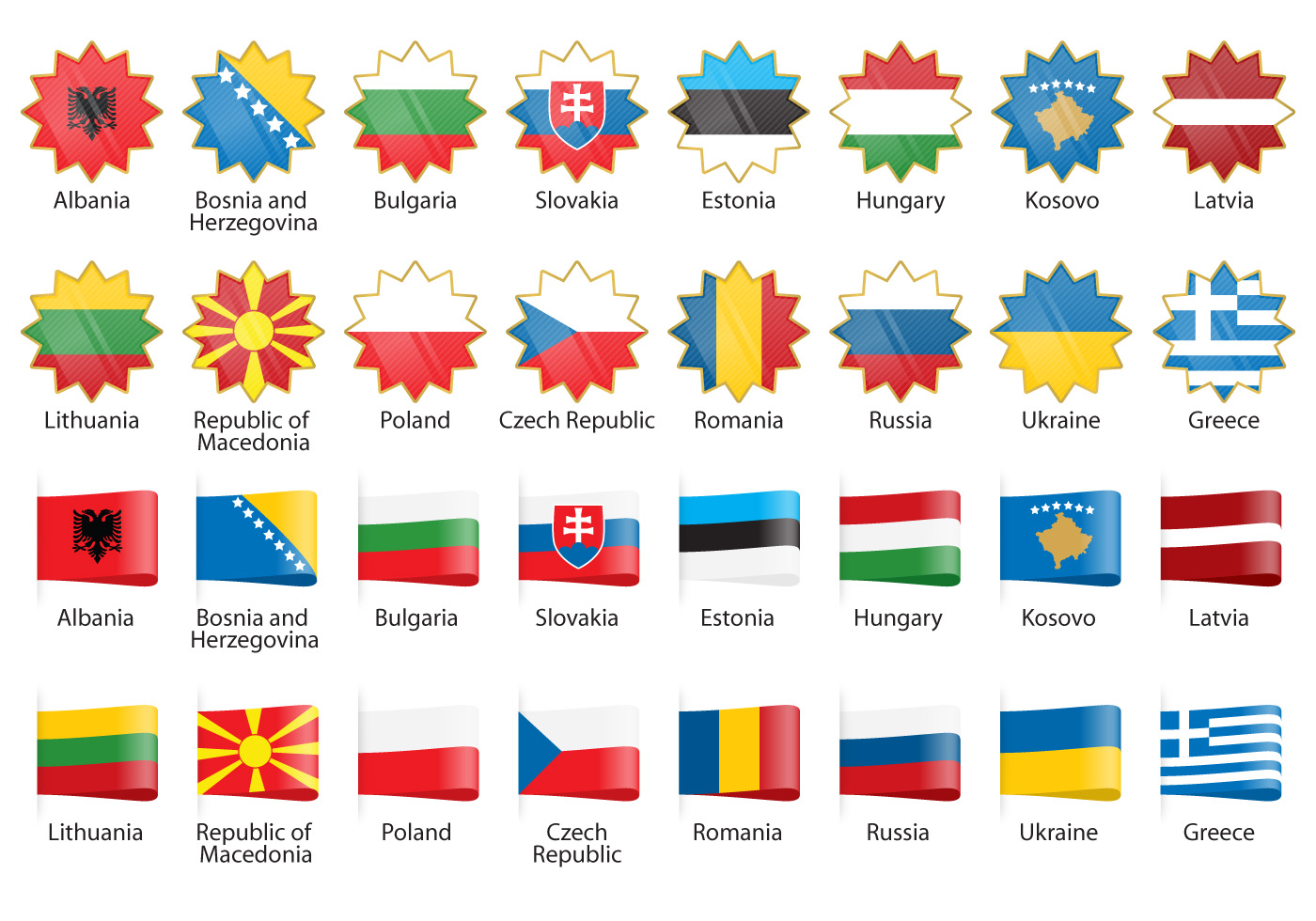 Флаги стран Восточной Европы