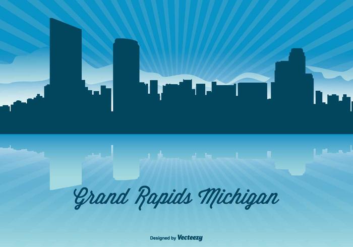 Michigan Skyline Illustration Michigan Skyline Illustration