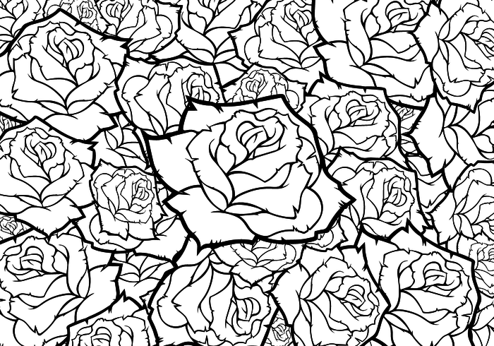 Rose Flower Vector Background Black And White