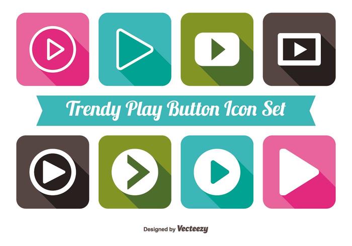 Trendy Play Button Icon Set Trendy Play Button Icon Set