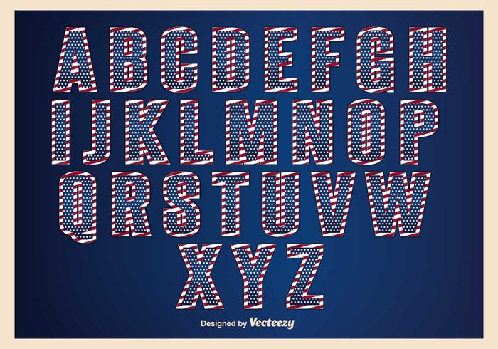 Patriotic Alphabet Set vector