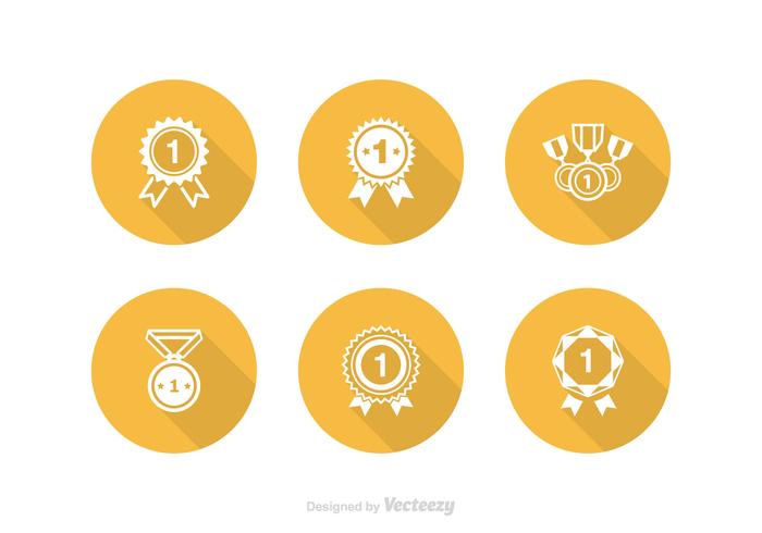 First Place Ribbon Vector Icon Set