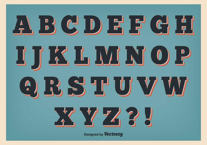 Retro Style Alphabet Set vector