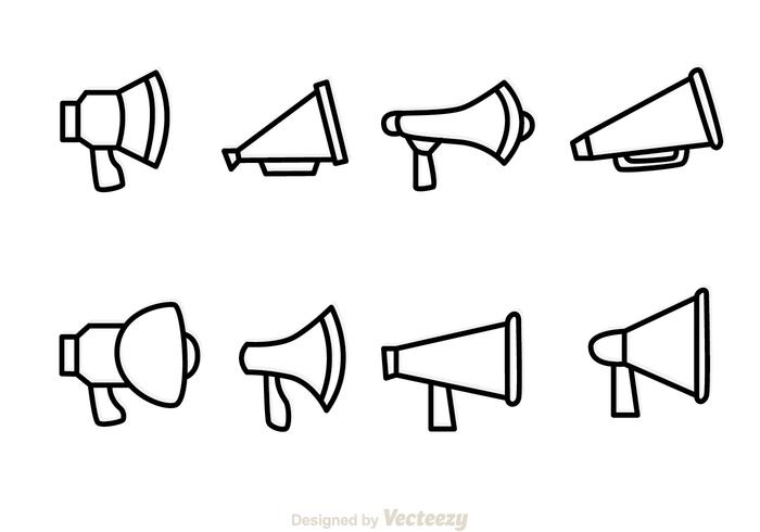 Megaphone Outline Icons vector