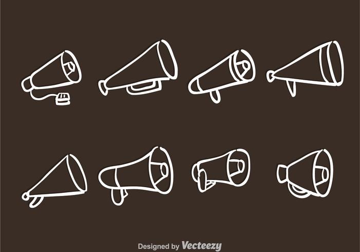 Hand Drawn Megaphone Icons vector