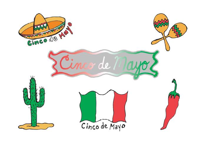 Free Cinco de Mayo Serie de vectores de imágenes prediseñadas