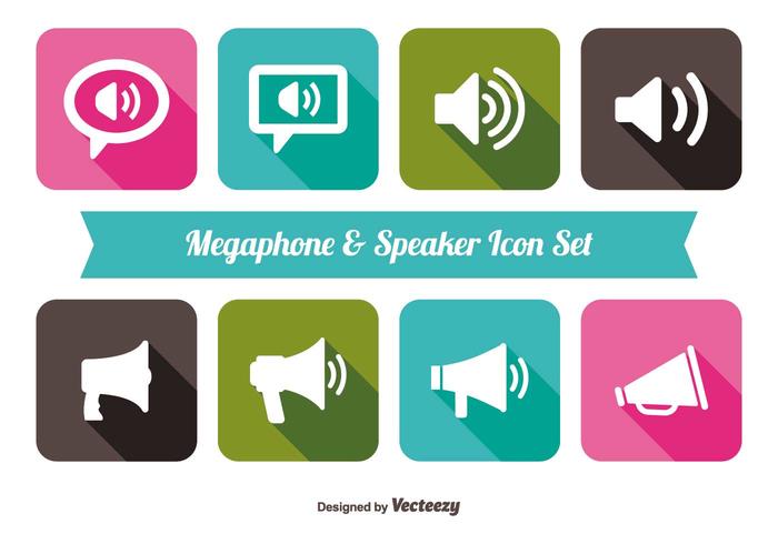 Trendy Megaphone & Speaker Iocn Set Trendy Megaphone & Speaker Iocn Set