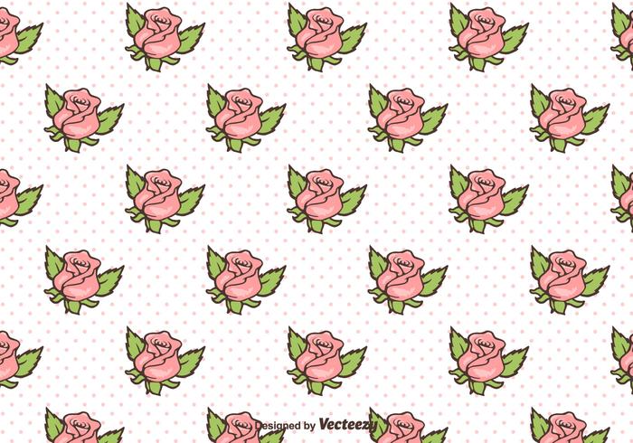 Free Retro Roses Background Vector