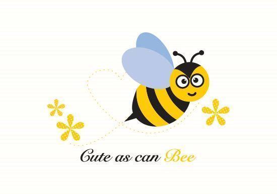 Free Cute As Can Bee Vector Illustration