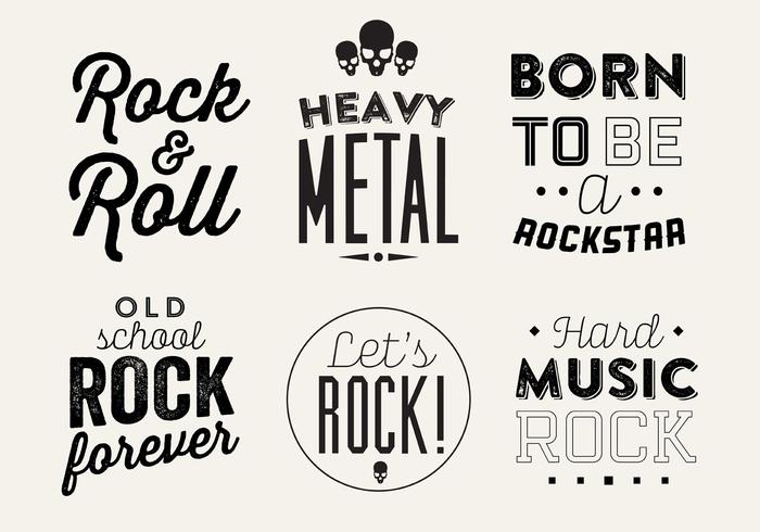 Typographic Vector Background of Rock Music