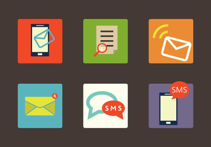 Iconos de vectores de SMS conjunto