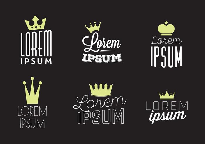 Typographic Vector Background with Crown Logo Typographic Vector Background with Crown Logo
