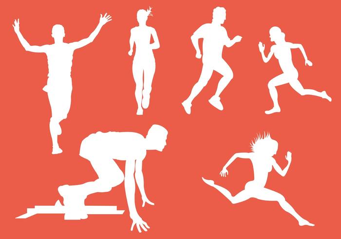 Vector Silhouette of Runners